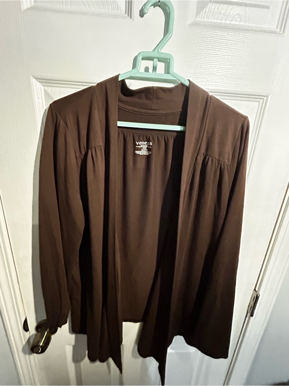 Venezia Dark Brown Open-Front Women's Cardigan